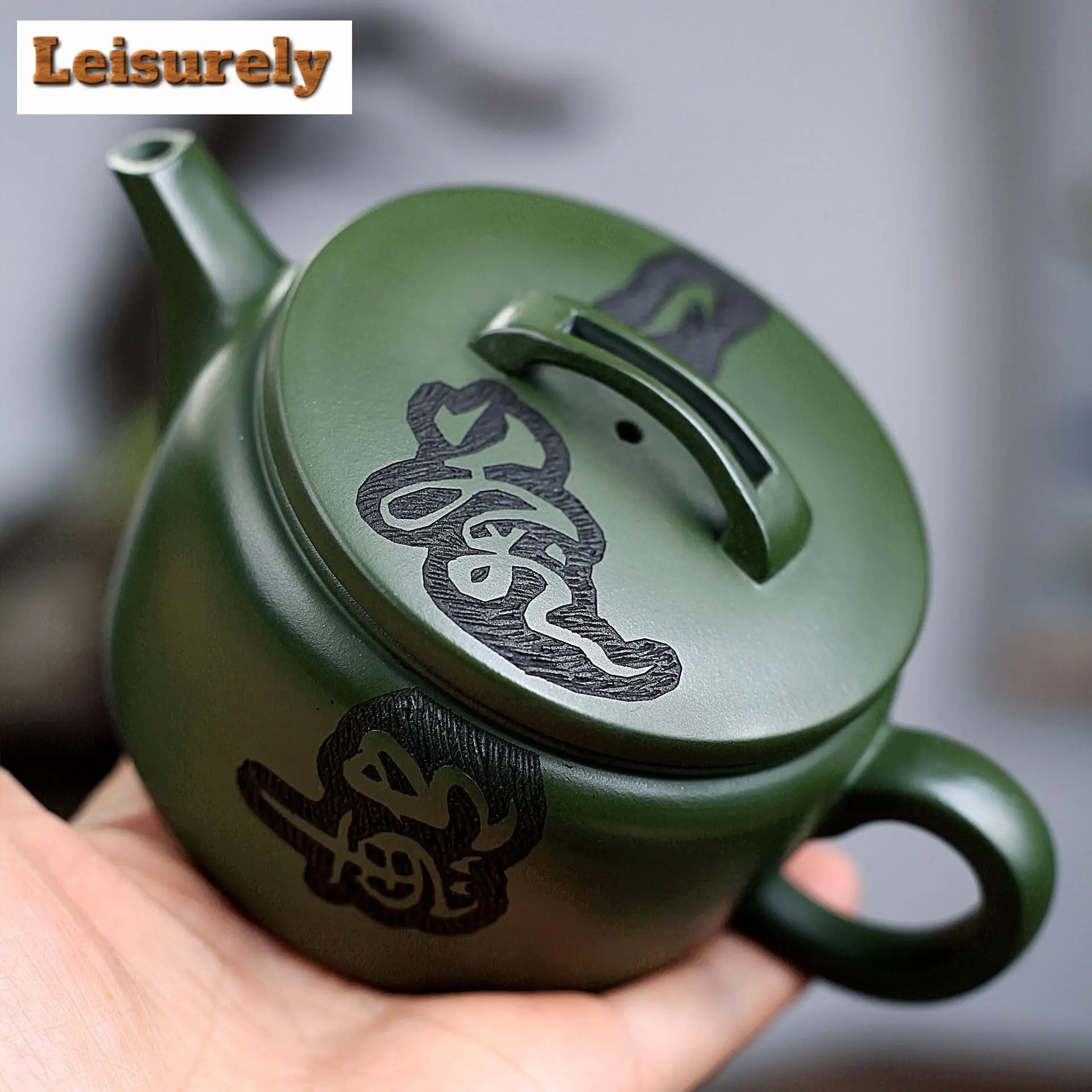 270ml Chinese Yixing Purple Clay Teapots Famous Handmade Tea Pot Raw Ore Green Sand Beauty Kettle Zisha Kung Fu Tea Set Teaware