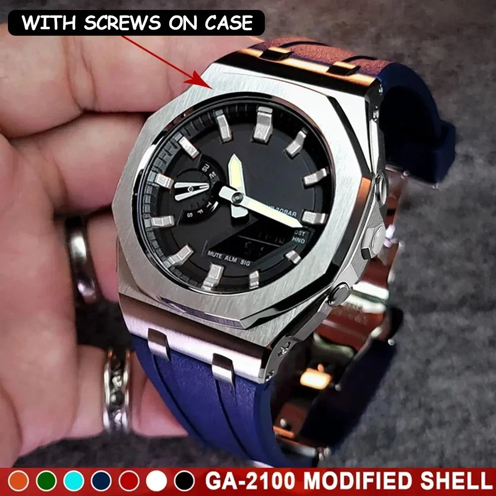 Для G-SHOCK GA2100/GA2110 GAB2100 gen4 корпус из нержавеющей стали безель резиновый ремешок сменный мод ремонтный комплект аксессуары оптом