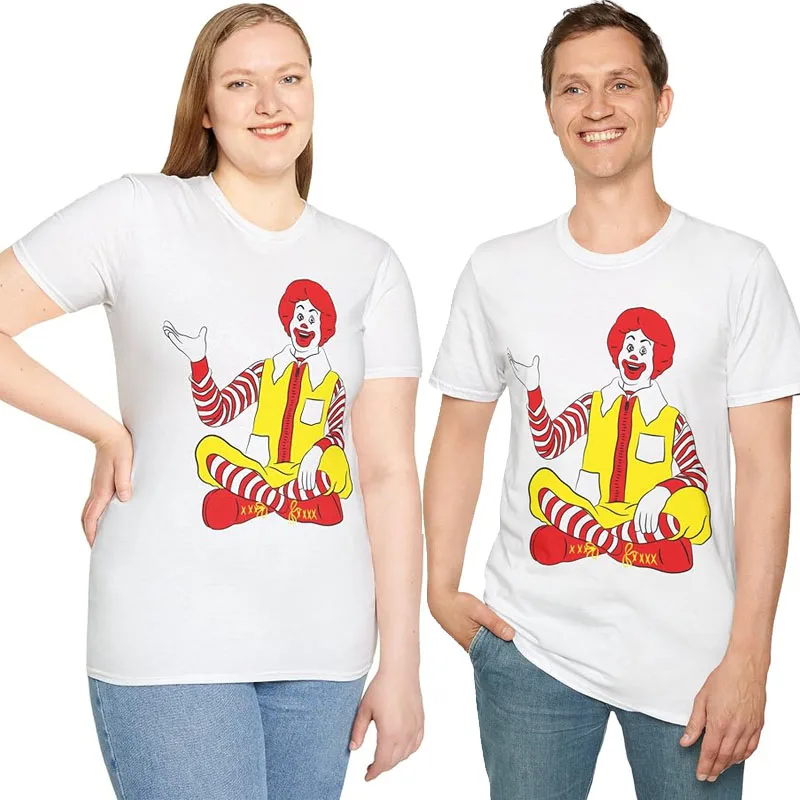 

Vintage Fast Food Restaurant Clown Unisex T-Shirt, Retro Circus Graphic Saying Tee, Y2k Design Streetwear Novelty Foodie Tops