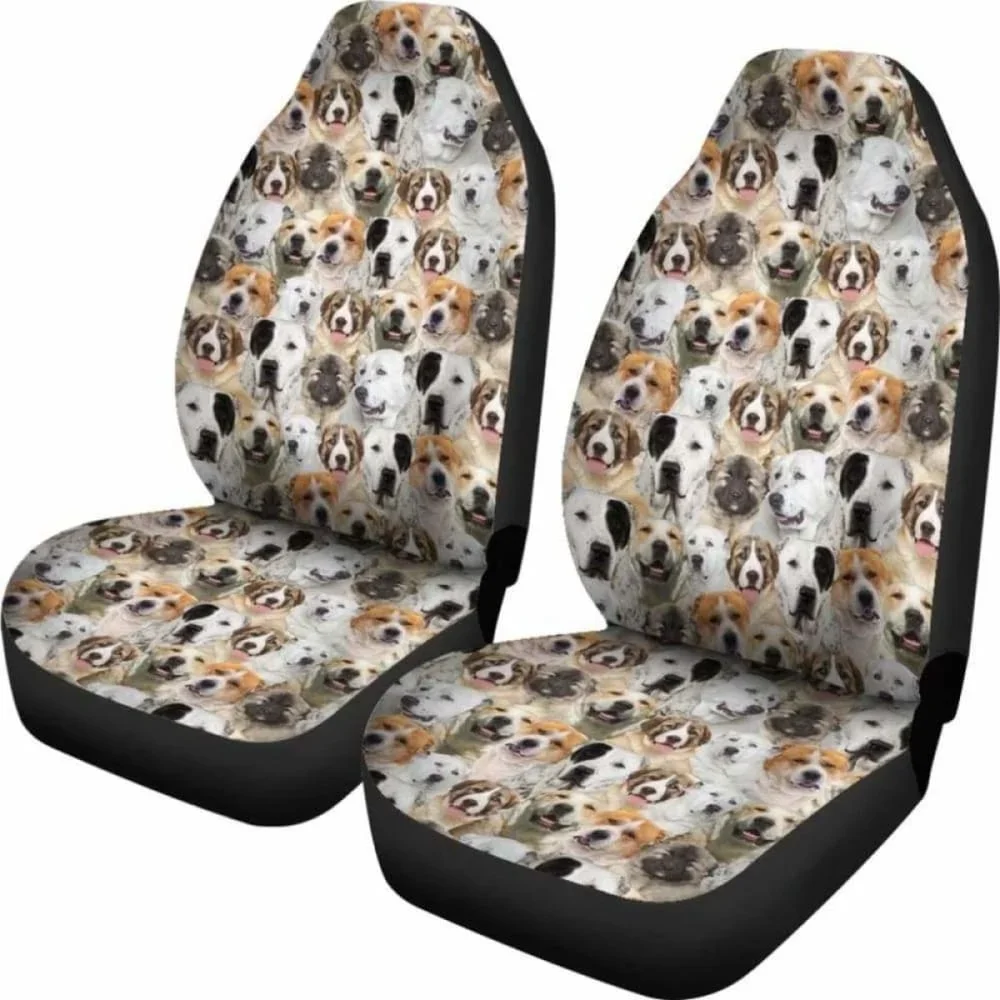 Central Asian Shepherd Dog Full Face Car Seat Covers 091706,Pack of 2 Universal Front Seat Protective Cover