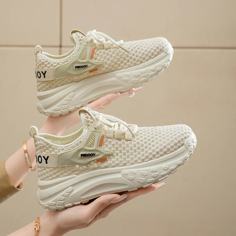 

Новая повседневная женская обувь, летние уличные удобные дышащие сетчатые кроссовки, модная и универсальная женская обувь на платформе