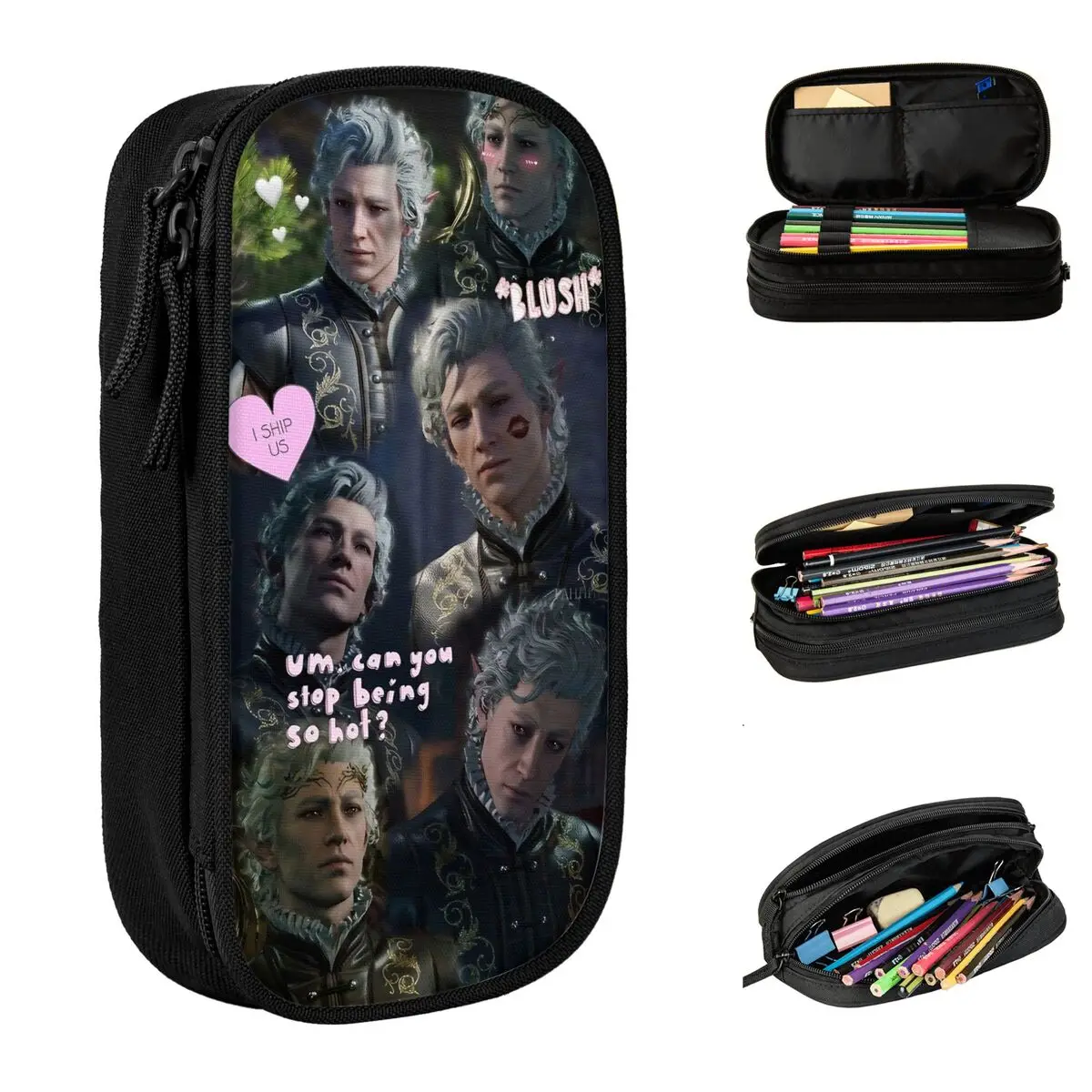 

Baldur's Gate Astarion пенал для коллажа модные игровые сумки для ручек студенческие большие офисные косметические пеналы для хранения