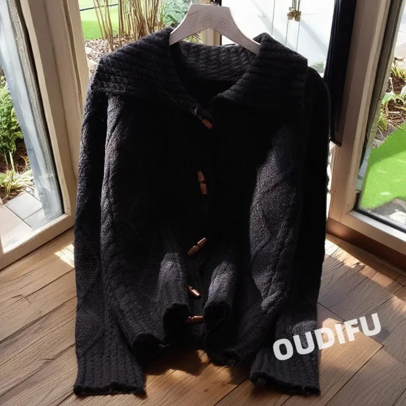 

Heavy Duty button sweater Jjacket For Women Loose Autumn Winter New Sweet women's Soft Sticky Long Sleeved Knitted Cardigan Top