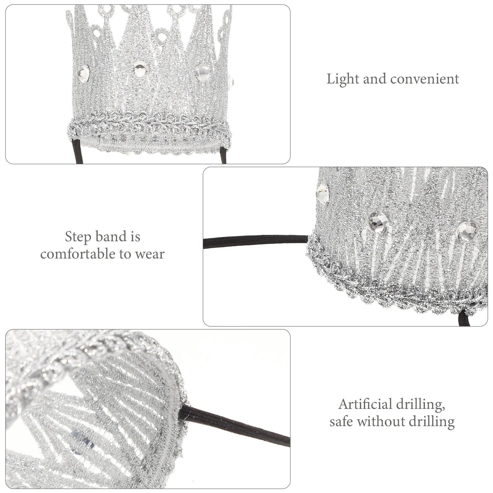 

2pcs Vintage Princess Crowns Headdress Retro Birthday Party Tiara Shiny Glitter Crown Cosplay Costume Accessory Decorative