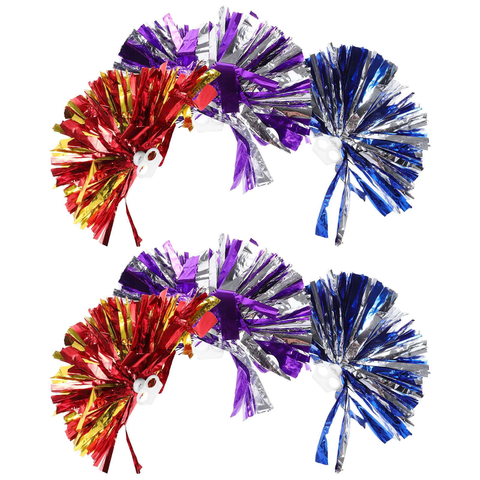

6pcs Hand Flowers Cheer Pompoms Reusable Shiny Performance Props For Sports Dancing Competition Cheerleading Team Spirit Event