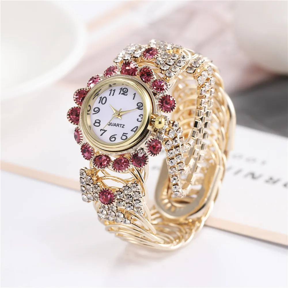 

Top Brand Luxury Women'S Watch Fashion Exquisite Quartz Bracelet Wristwatch For Women Creative Diamond Ally Dial Case Watch