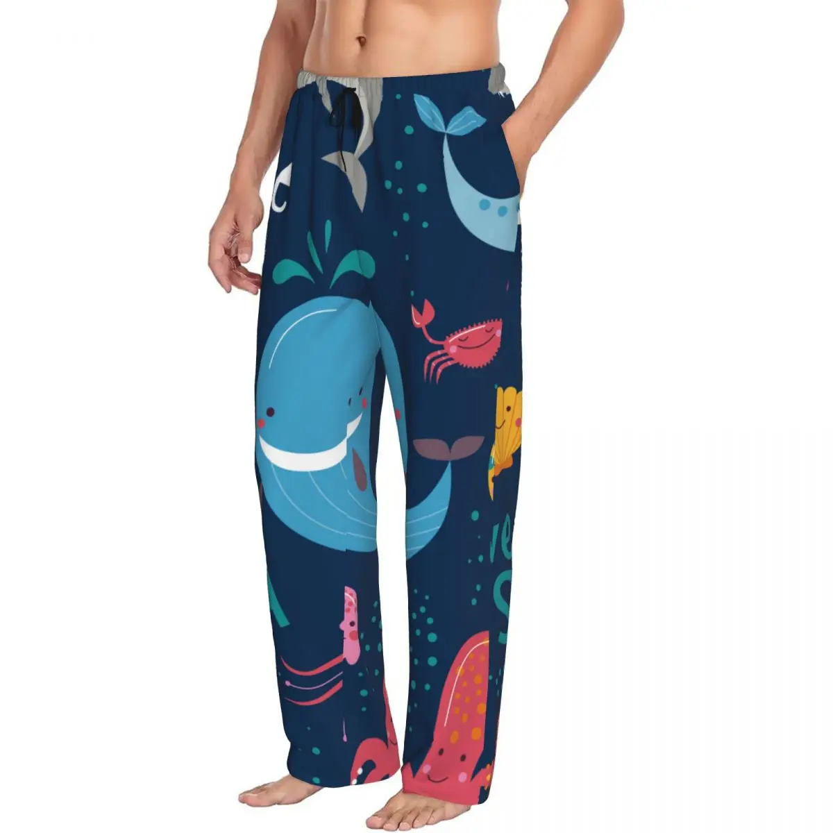 Cute Monsters Of Sea Animals Men Sleep Bottoms Male Lounge Trousers Men's Pajama Pants