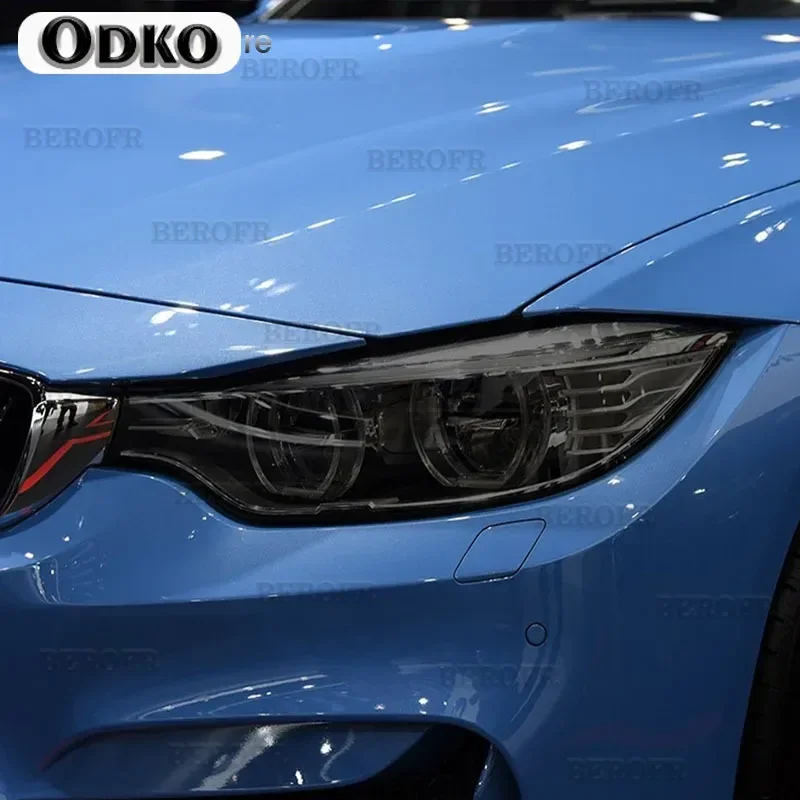 

2 Pcs Car Headlight Protective Film Headlamp Restoration Transparent Black TPU Sticker For BMW M3 F80 M4 F82 F83 Accessories