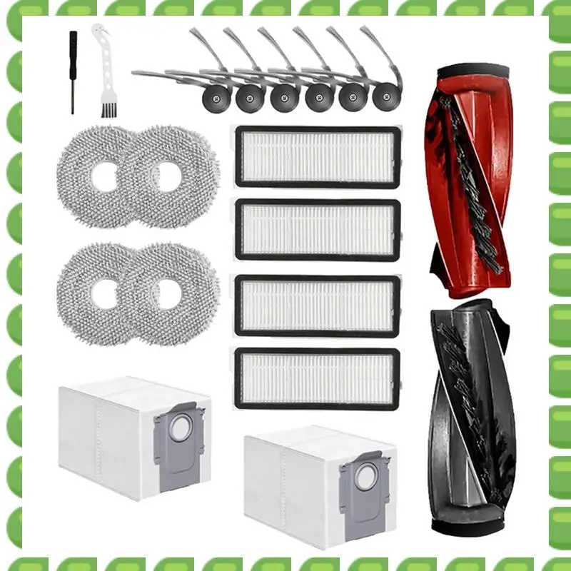 

A04V For Roborock Qrevo Curve/P20 Pro Robot Vacuum Cleaner Replacement Parts Replacement Main Side Brushes Dust Bag Mop Pads Fil