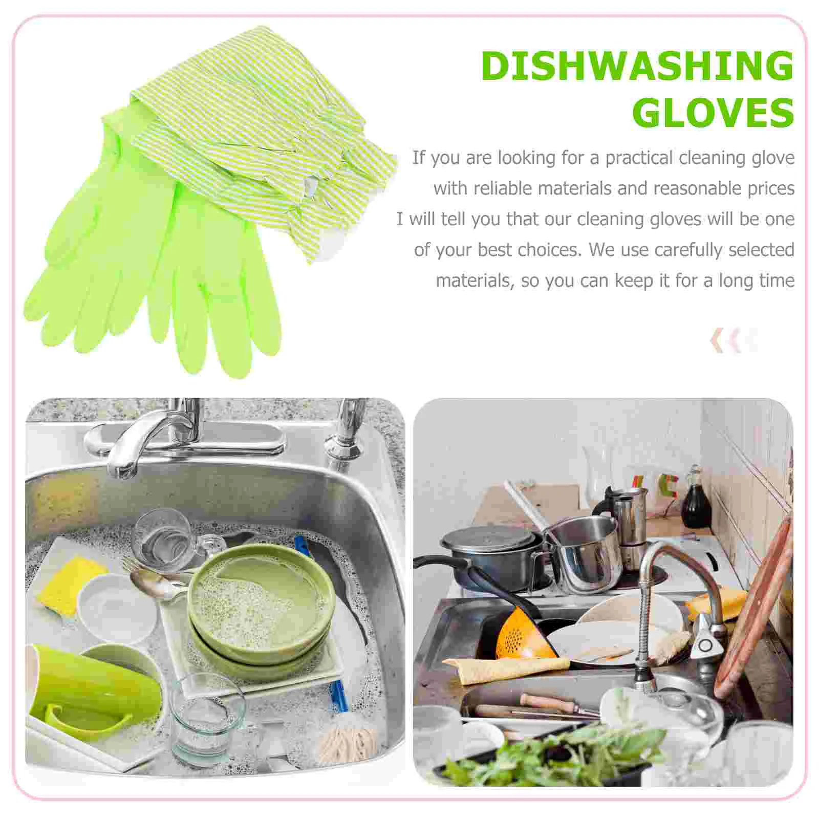 Dishwashing Gloves Winter Velvet Sleeve Kitchen Cleaning Household chores Protective Warm Ruffled Edge Thicken