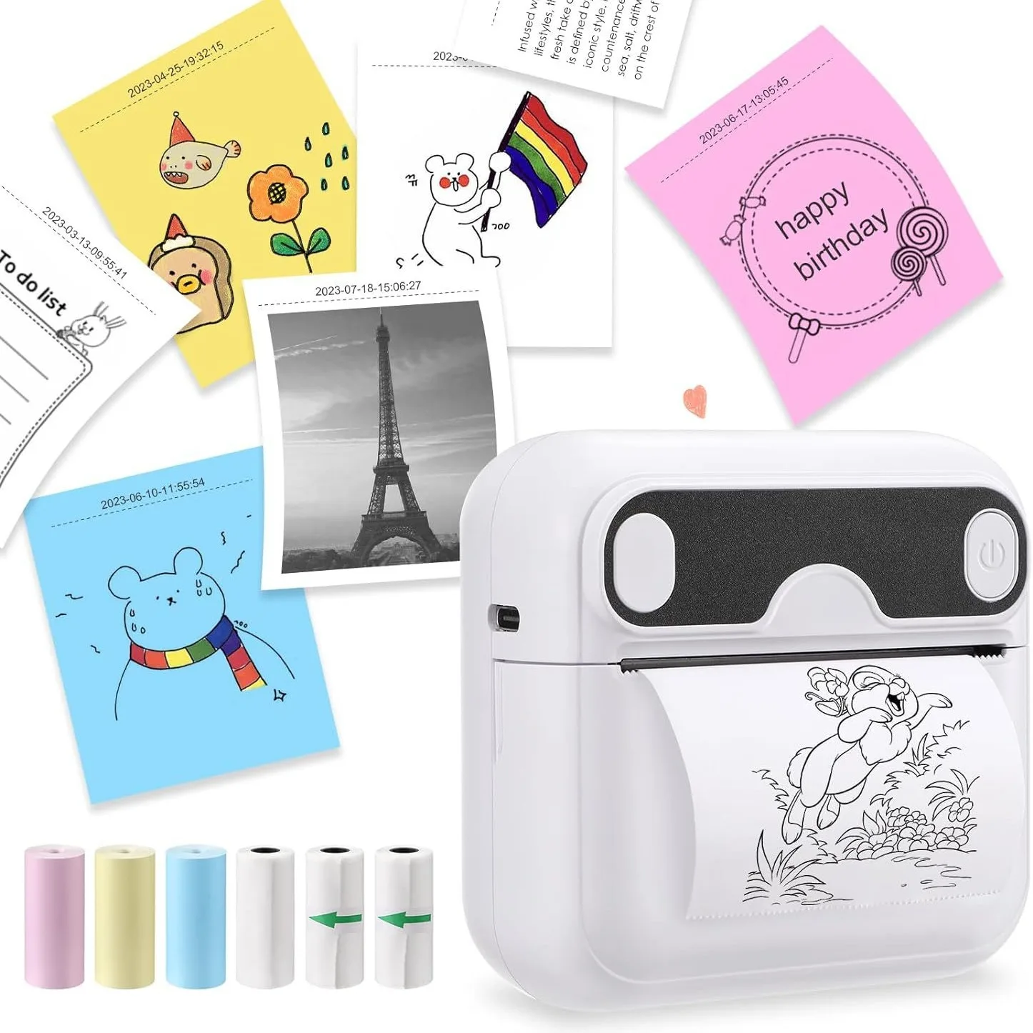 Small Home Mobile Phone Printer HD Inkless Printing Self-adhesive Photo Printer