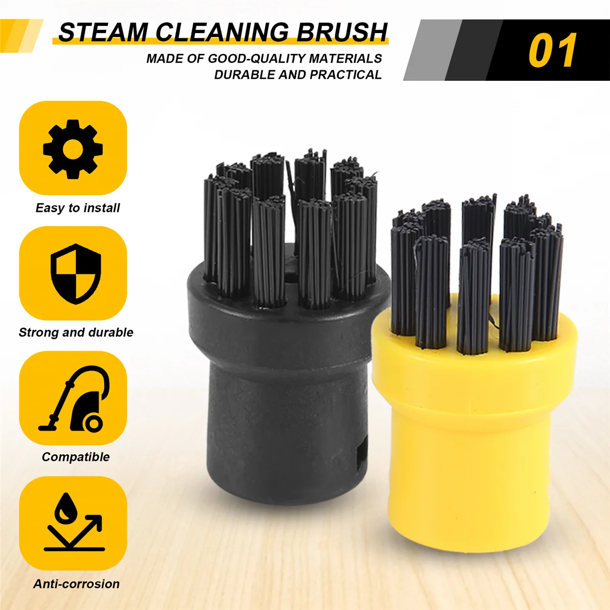 XFDE 8 Pack of Hand Tool Nozzle Bristle Brushes for Karcher SC1 SC2 SC3 SC4 SC5 SC7 Steam Cleaner