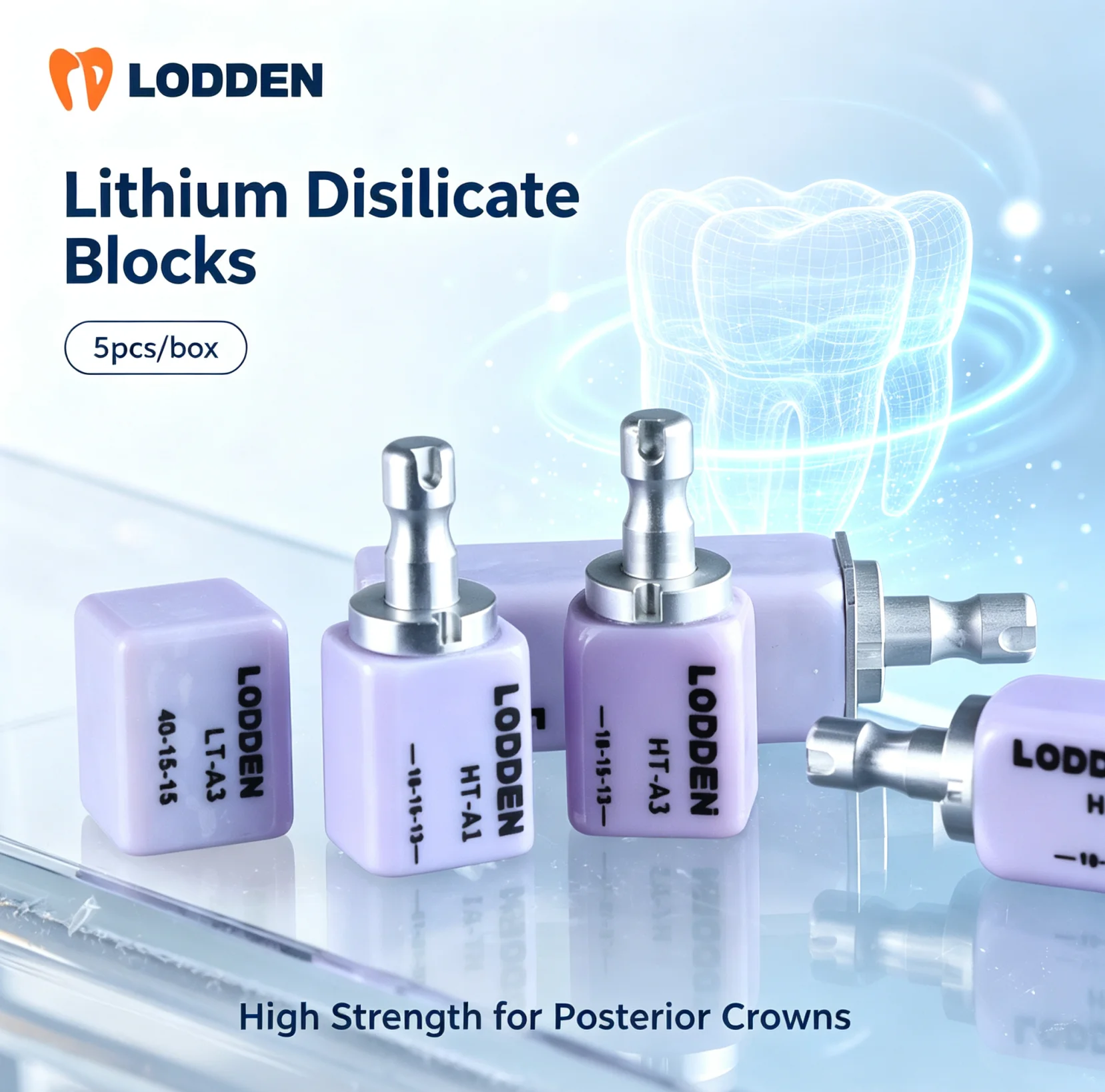 

5PCS LODDEN Glass Ceramic Lithium Disilicate Blocks CAD CAM C14 Sirona Cerec Dental Lab Block HT LT Veneer Dentist Materials