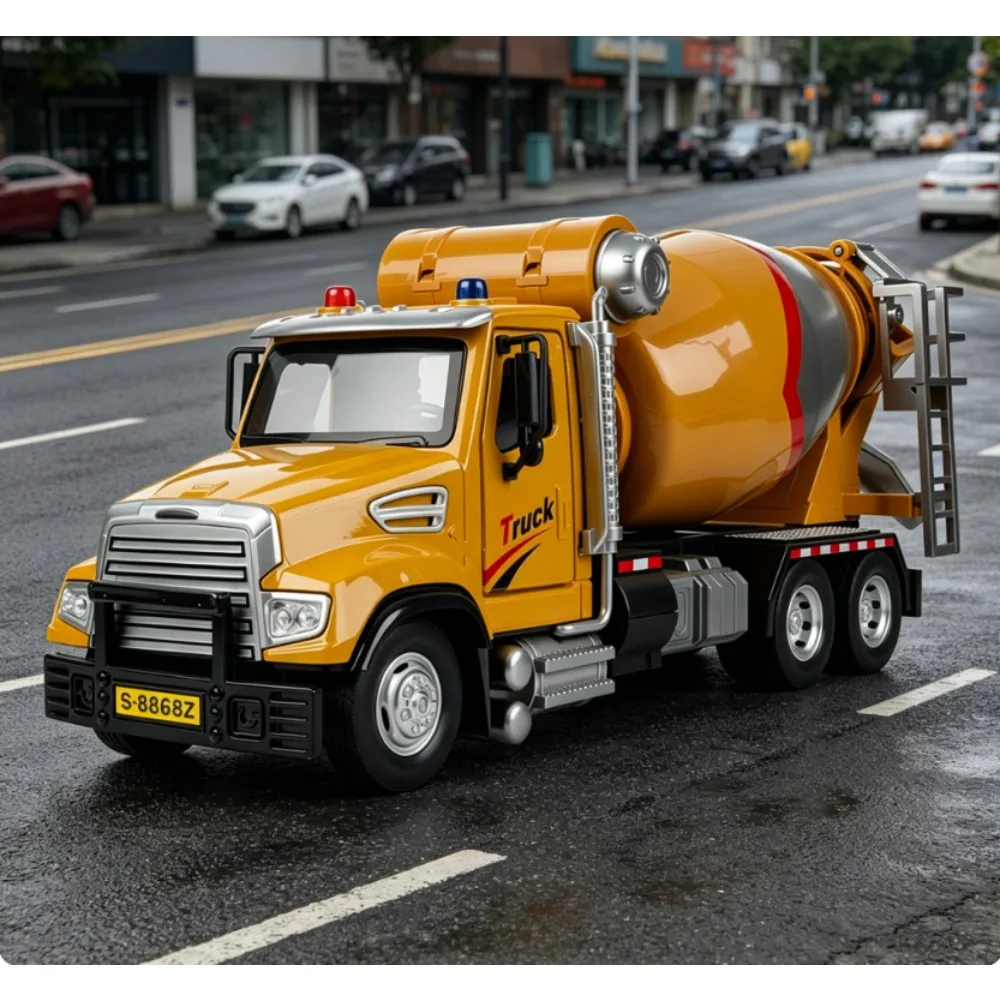 

Large Alloy Construction Vehicle Toy, Diecast Excavator/Mixer/Crane/Truck Model, Kids Gift, Pull Back, Sound & Light