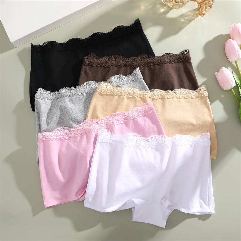 Women\'s Panties Seamless Sports Wavy Edge Silk Satin Boxers Underwear Female Lovely Briefs Cozy Lingerie Intimate Underpants