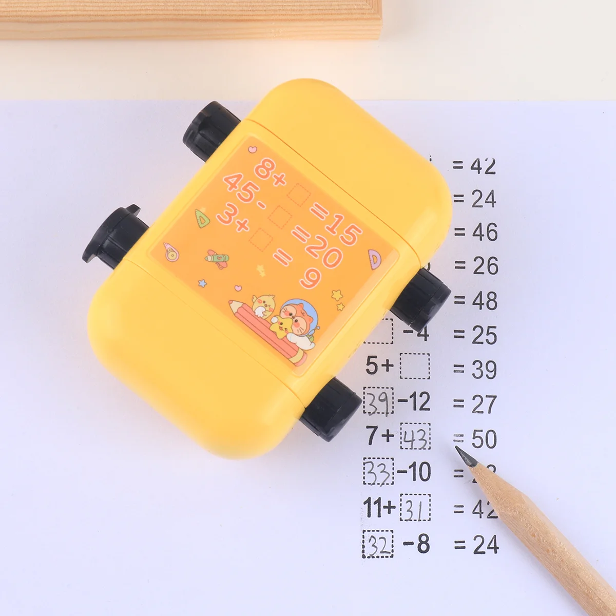 1 pc creative double-axis roller stamp, addition and subtraction, multiplication and division within 100, school supplies