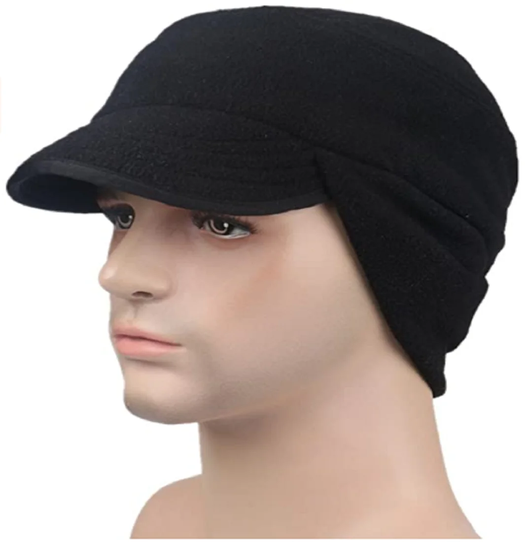 Connectyle Men's Women Winter Warm Skull Cap Outdoor Windproof Soft Fleece Earflap Beanie Daily Hats with Visor