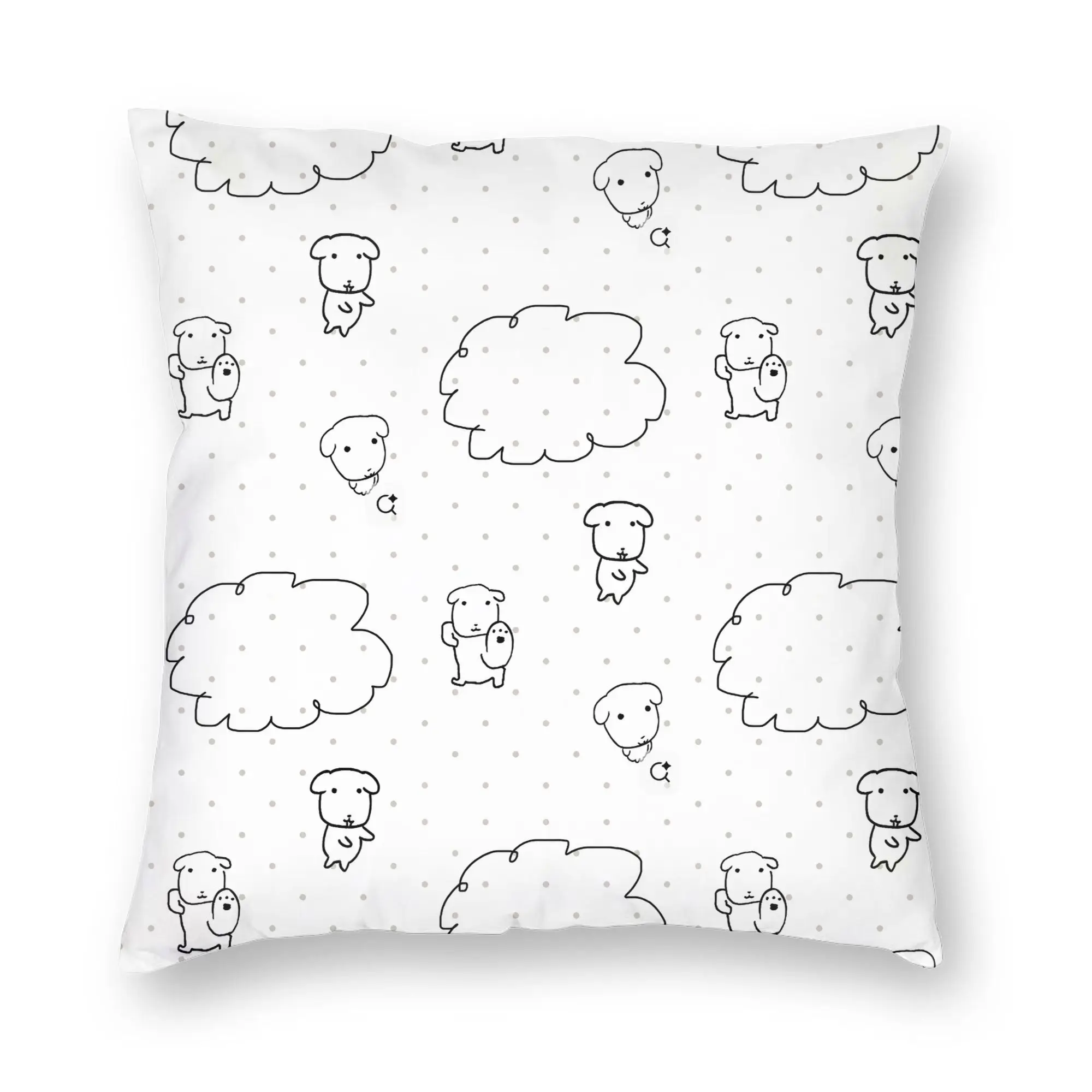 Ganadis Korean Puppy Cute Dog Meme Pillowcase Soft Polyester Cushion Cover Decorative  Throw Pillow Case Cover Home Wholesale