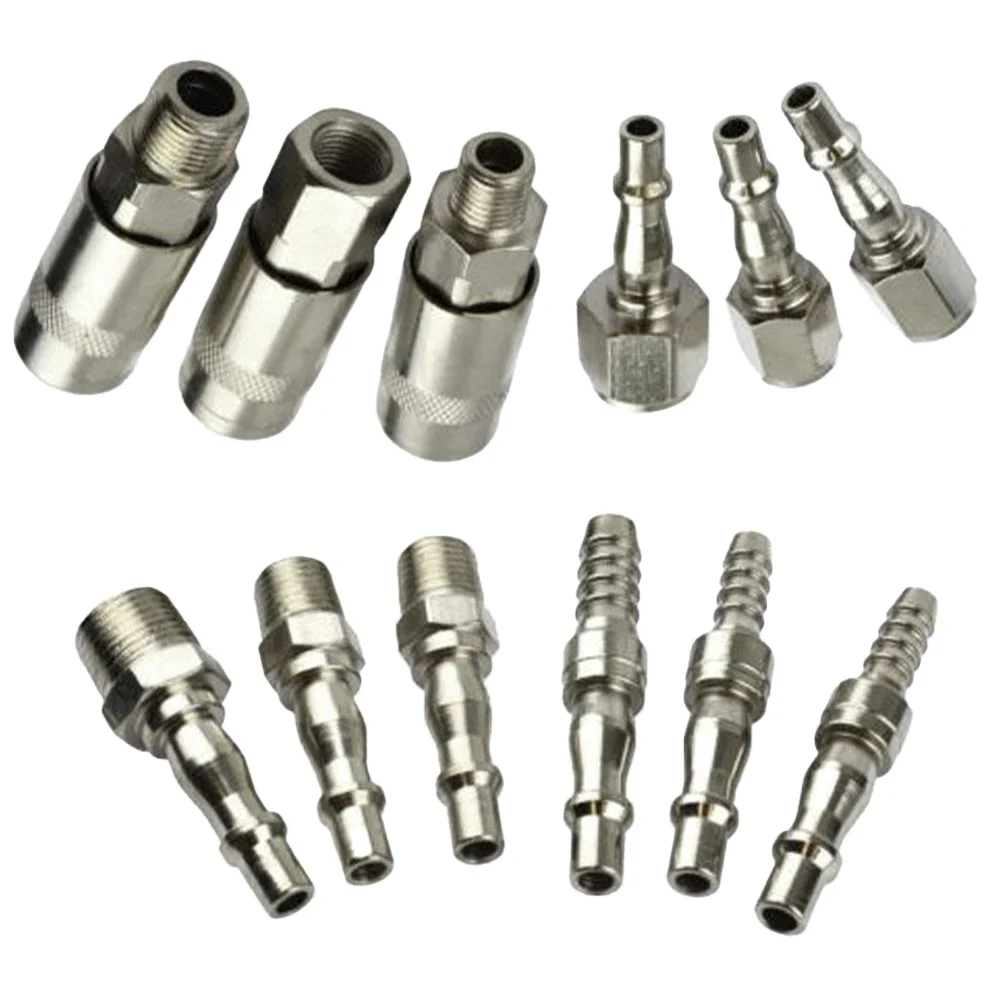 Air Line Hose Fitting Set Featuring Spring Loaded Quick Disconnect and For BSP Thread Compatibility 1/4 in 3/8 in