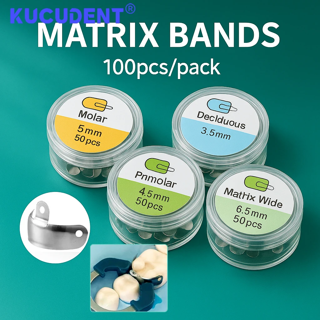 

50 шт./кор. стоматологические матричные ленты, металлические секционные матрицы 3,5/4,5/5,5/6,5 мм для реставрации зубов, контурный материал