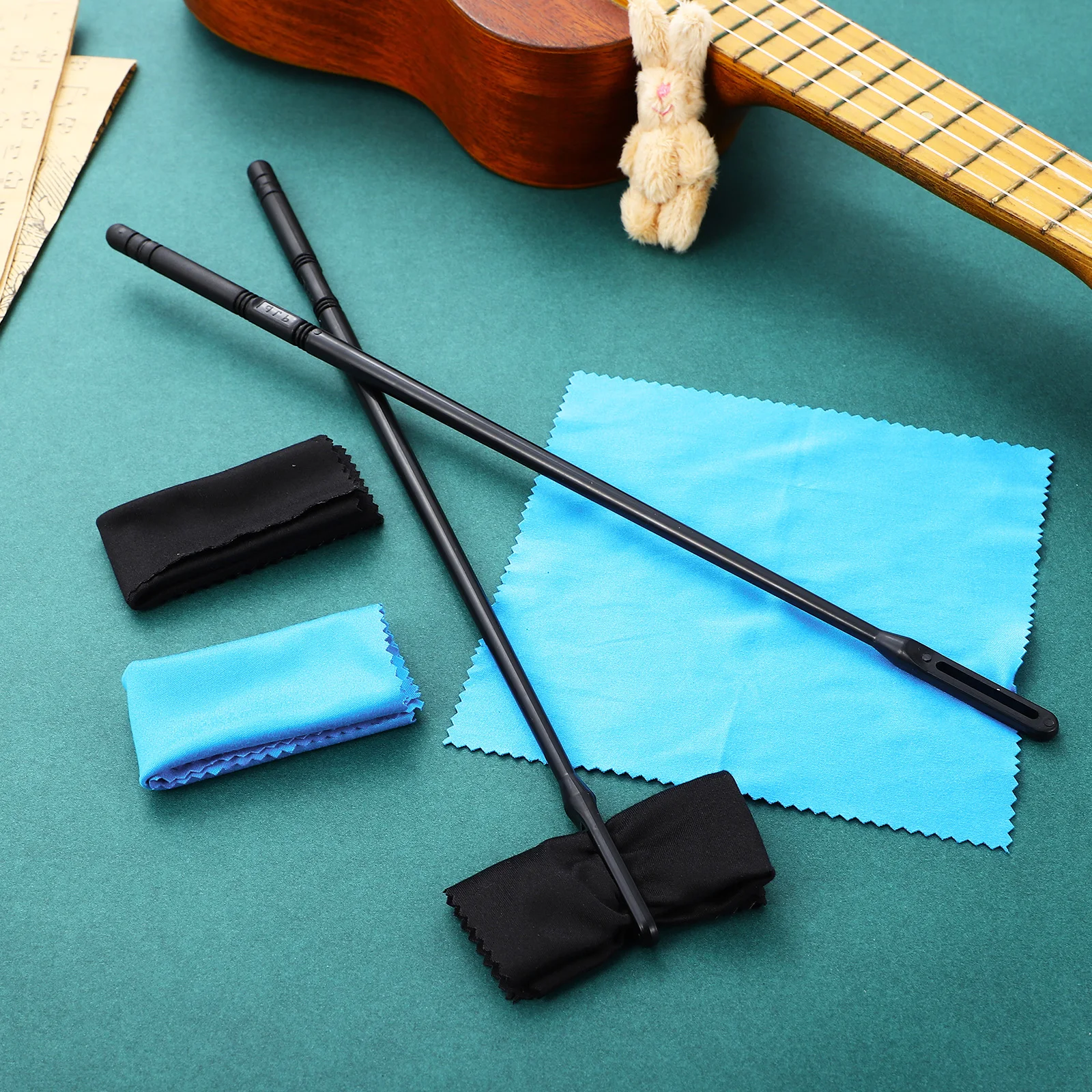 

2 Pcs Cleaning Stick Flute Accesories Cleaner School Flutes Case Brush Kit Polish Cloths Swab Sticks Cleaners Accessories