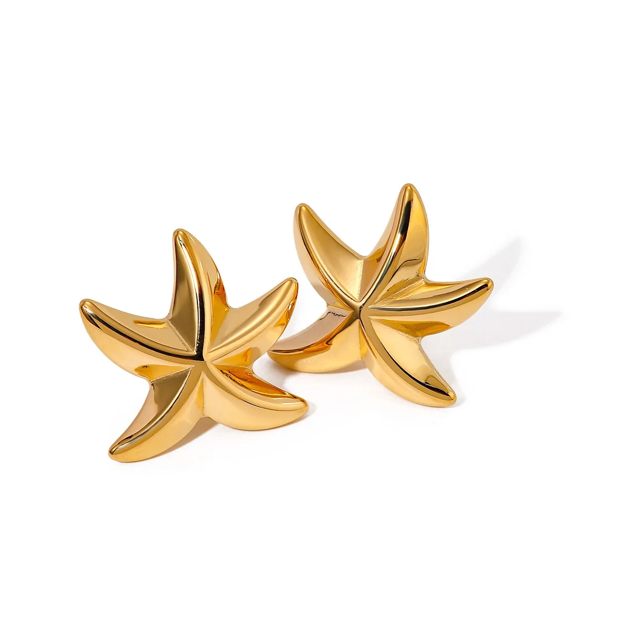 

Stainless Steel PVD 18K Gold Plated Tarnish Starfish Stud Earrings For Woman Jewelry Wholesale Summer Trendy