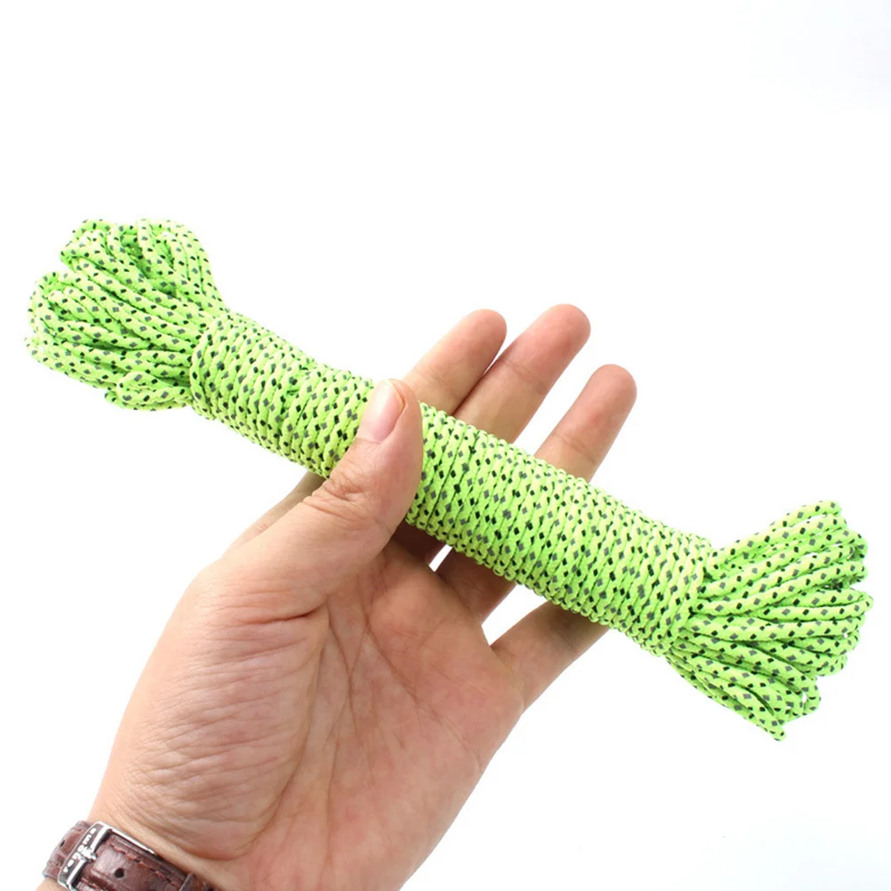 

20M Outdoor Green Tent Rope Reflective Nylon Paracord Wind Rope for Camping Tent Packaging Velarium (2.5mm)