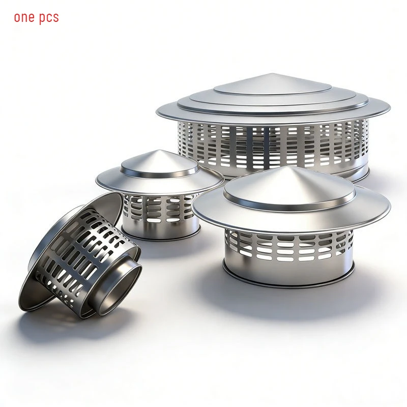 ID75-220mm Cone Top Chimney Cap for Roof Vent Wood-burning Stoves Fireplaces Stainless Steel Round Exterior Stove Pipe Topper
