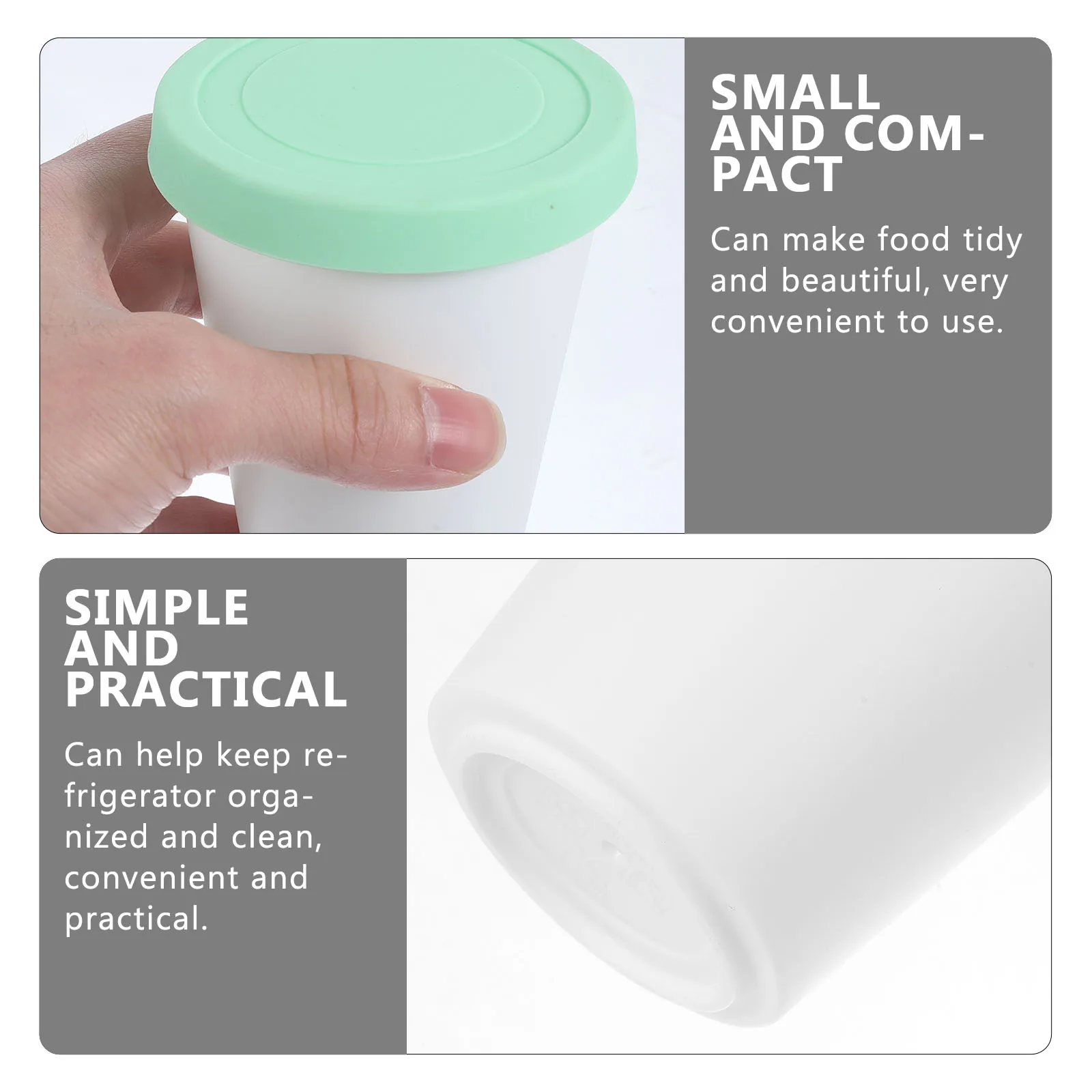 

3pcs Ice Cream Buckets Reusable Medium Red Silicone Containers for Freezer Yogurt Home Hotel Restaurant