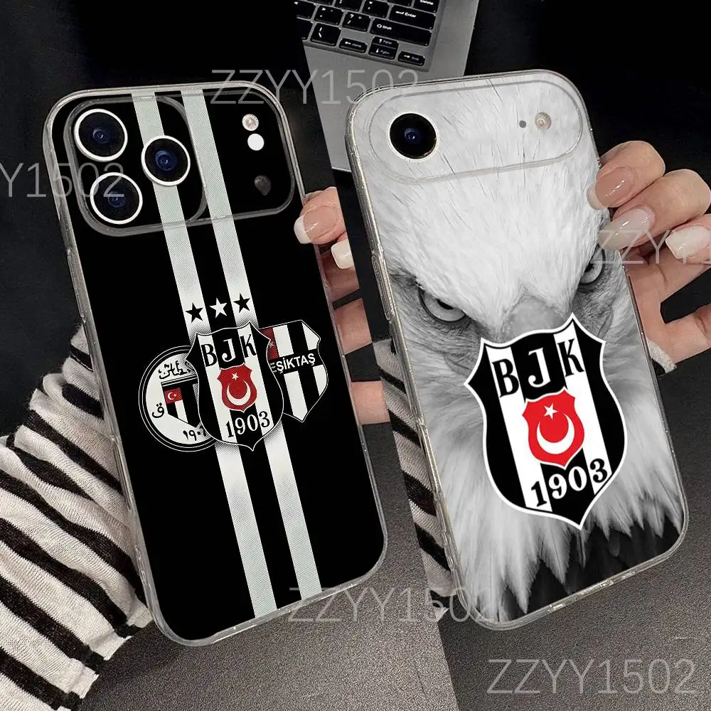 حافظة هاتف رياضية B-Besiktas B-JK لهواتف iPhone 17,16,15,14,13,12,11 Pro,Max,Plus,X,XS,XR,SE4,E Mini شفافة ناعمة