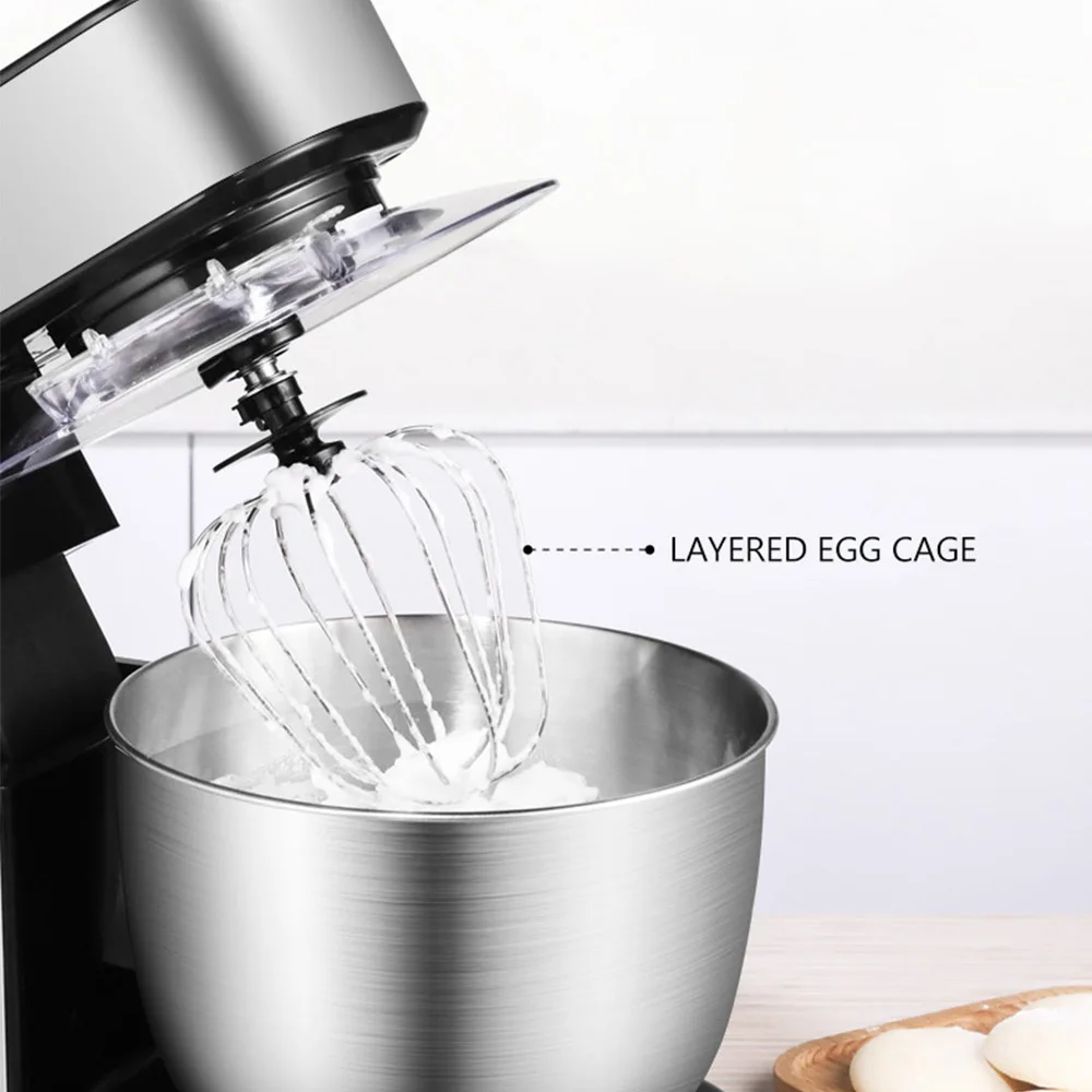 Misturador de alimentos silencioso 7l, moedor de carne picada, máquina de mistura de alimentos, suporte multifuncional, máquina de chef