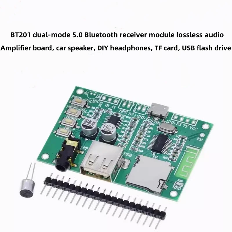 BT201 dual-mode 5.0 Bluetooth receiver module lossless audio amplifier board car speaker DIY headphones TF card USB flash drive