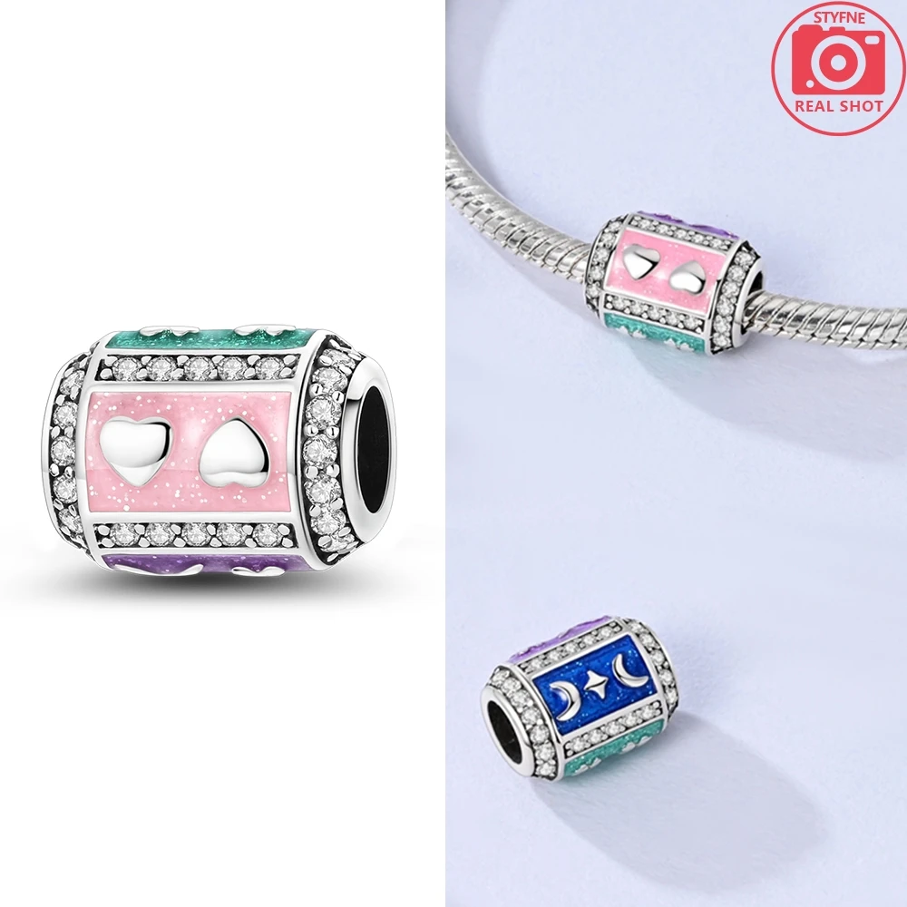 

Красочные бусины со звездами, винные бочки, оригинальные бусины из стерлингового серебра 925 пробы, подходят для оригинального браслета с подвесками 925, ювелирные изделия из бисера, подарки для женщин