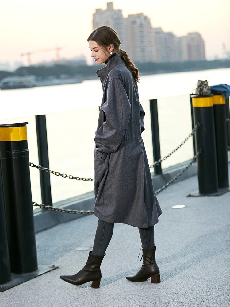 2023 fashion new atmospheric field European and American windbreaker female seiko temperament wool coat