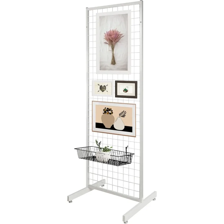 

Портативная сетевая панель, напольная витрина, установка в один шаг, белая отделка, Т-образная основа