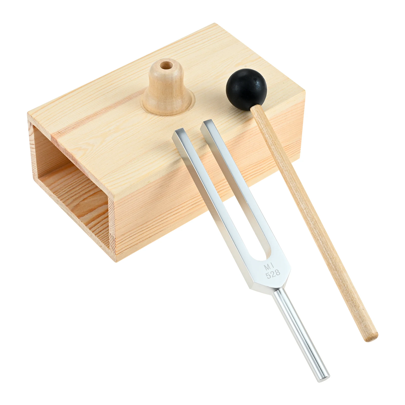 Aluminum Alloy 528 Hz Tuning Fork Wooden Speaker Rubber Hammer SPA Aromatherapy DNA Healing Resonance Teaching Meditation Gifts