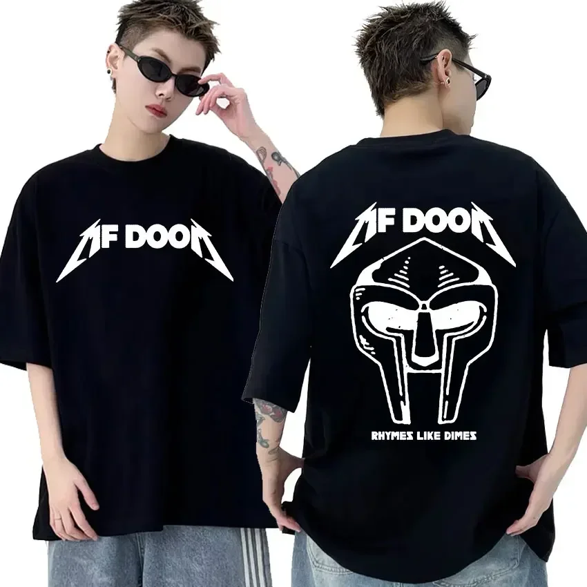 Rapper Mf Doom Graphic Cotton T Shirt Madvillainy Metal Music Album T-shirt Men Women Punk Vintage Tshirt Streetwear