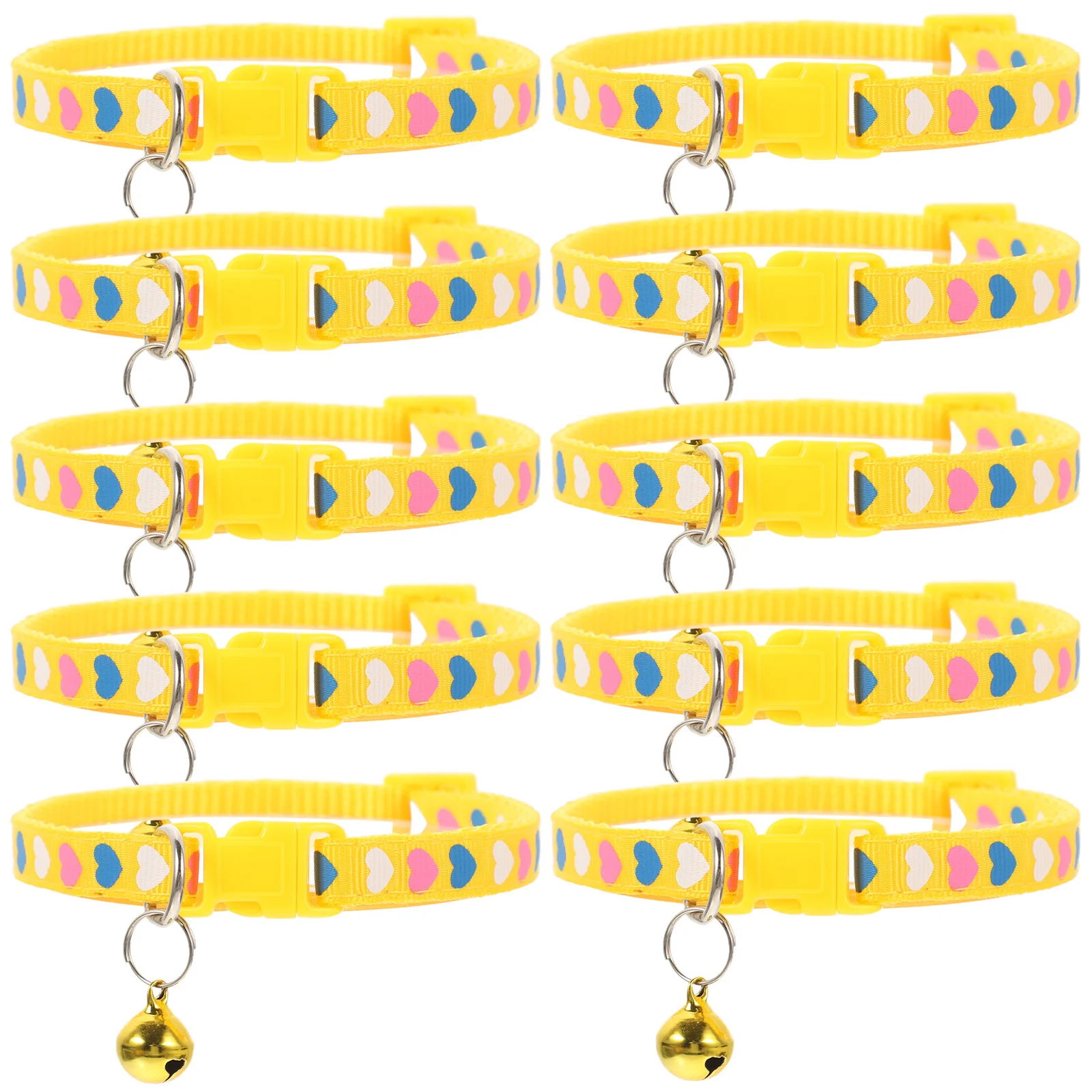 

10pcs Heart Printing Pet Collar Adjustable Puppy Kitten Neckwear Holiday Decorative Cat Dog Collar Wear-Resistant Safe