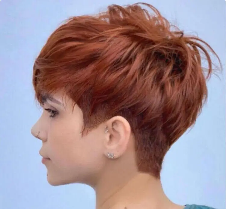 New Women\'s Short Brown Red Curly Natural Hair Wig