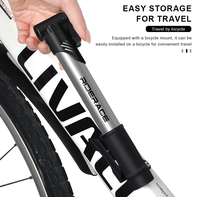 Tragbare Fahrradpumpe aus Aluminiumlegierung, mehrfarbige Fahrrad-Handluftpumpe, Outdoor-Fahrrad-Inflator für Schrader-, Presta-, AV-/FV-Ventile – Detail 10