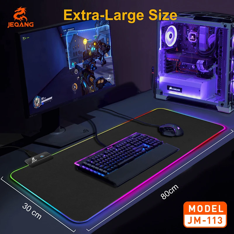 

JEQANG JM-113 Colorful LED Gaming Electronic Mouse Pad，suitable for PC and laptops