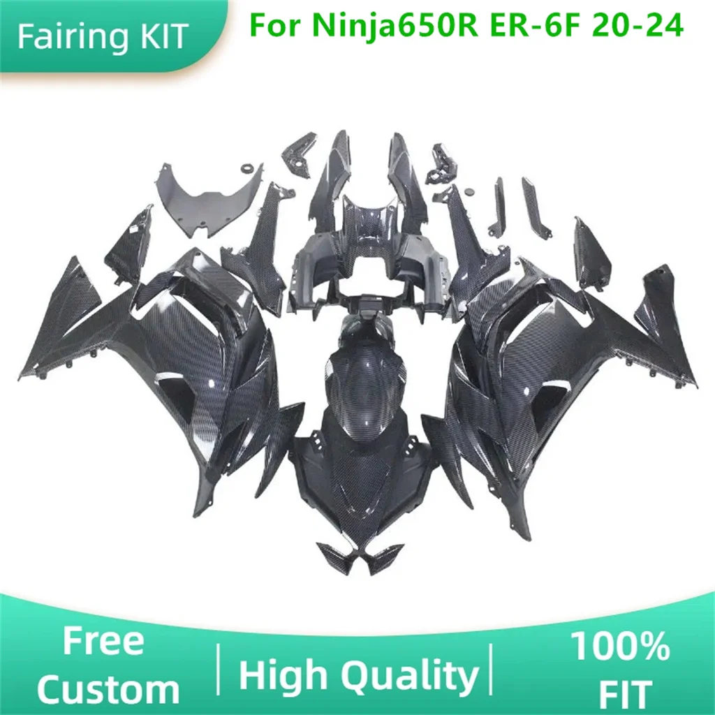 For Kawasaki NINJA 650R ER6F 20-22 23 24 2020 2021 2022 2023 2024 Carbon Fiber Motorcycle Fairing Set Repair Aftermarket Parts