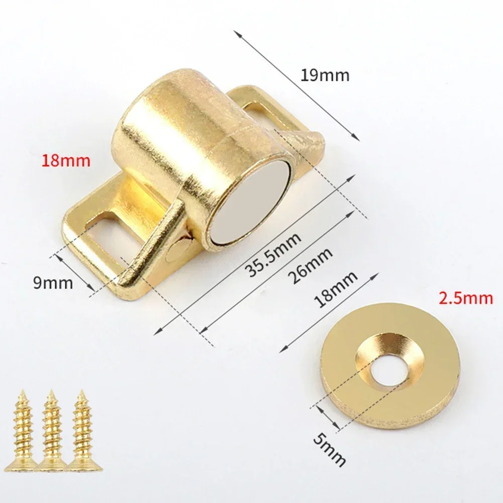 Magnet Cabinet Door Catch Furniture Door Stopper Closer Strong Magnets Latch 35.5*19mm Zinc Alloy Magnetic Latch Hardware Kit