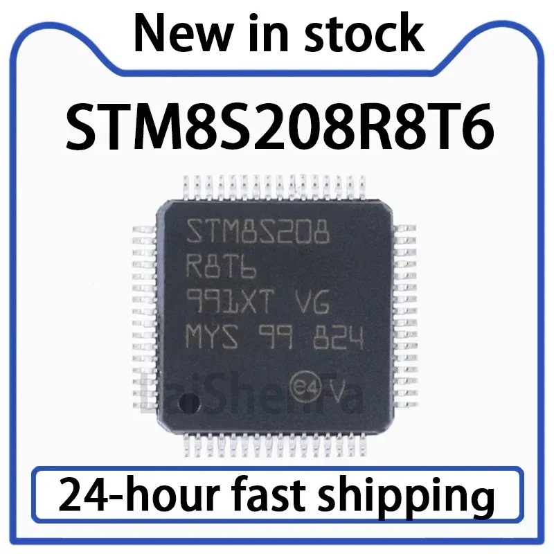 1PCS STM8S208R8T6 LQFP-64 24MHz/64KB Flash Memory/8-bit Microcontroller MCU Stock