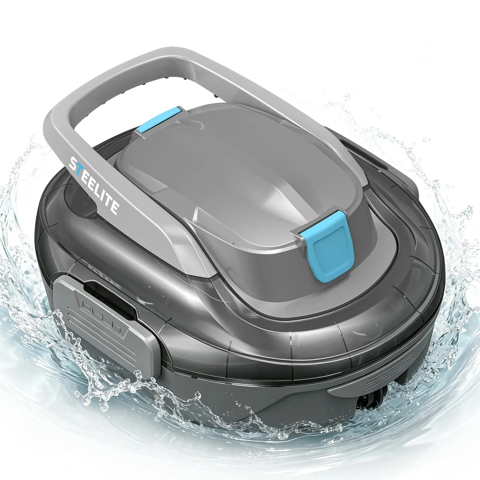 Deli Cordless Robotic Pool Cleaner Automatic Vacuum with Dual Filters 120 Min Runtime Smart Self-Parking for above Ground Pools up to 1076 Sq.Ft