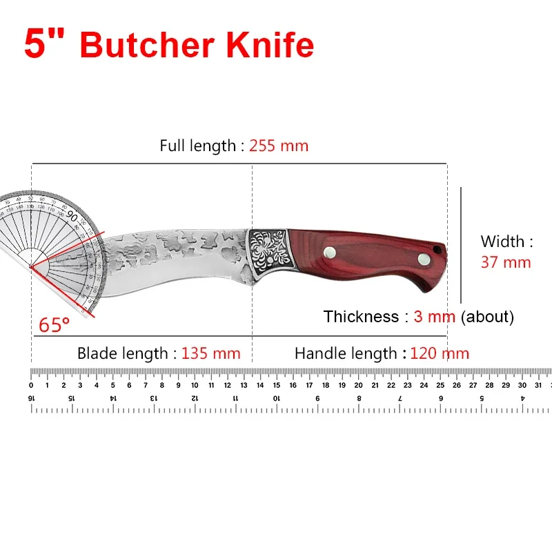 Utility Knife Hand Forged Blade Kitchen Knives Cleaver Meat Fish Fruit Vegetable Chef Slicing Cooking Butcher Boning Knife Tools