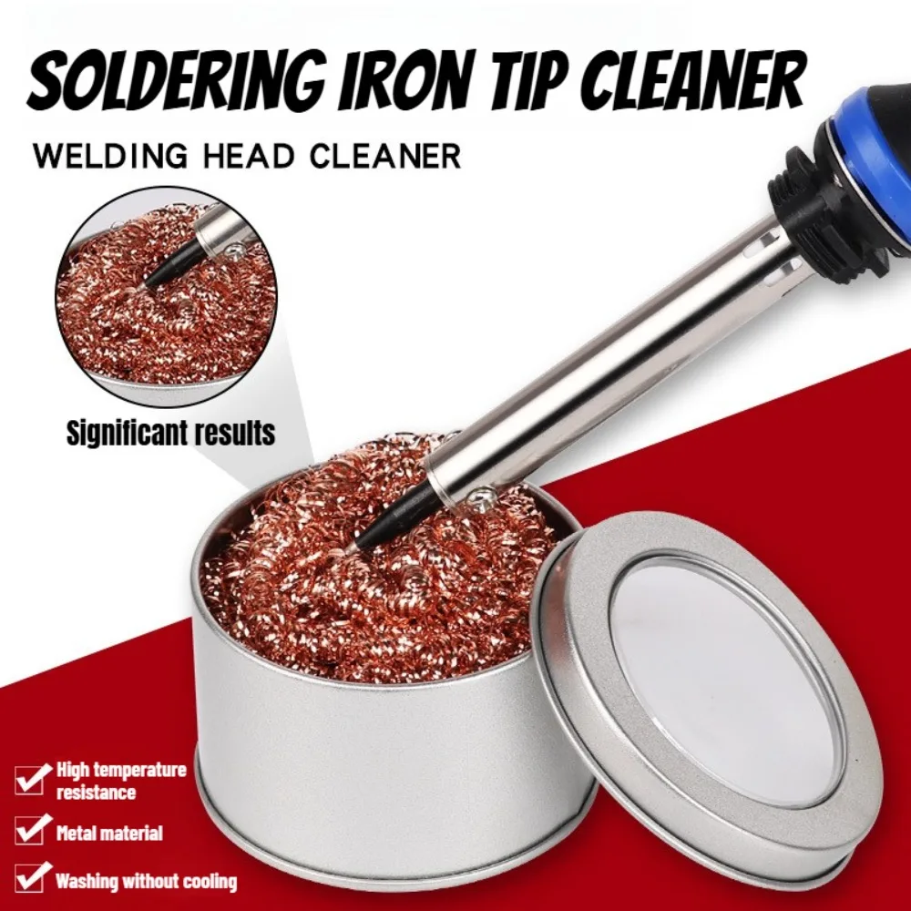Cleaner Ball Cleaning Ball Desoldering Soldering Iron Mesh Filter Cleaning Nozzle Tip Copper Wire Metal Dross Box Clean Bal