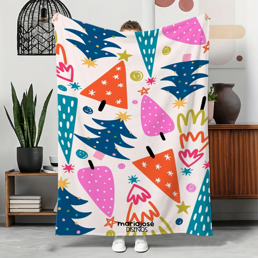 Vintage Modern Abstract Graphic Ultra Soft Couch Cover Throw Warm Accent For Coffee Shop Supermarket Store