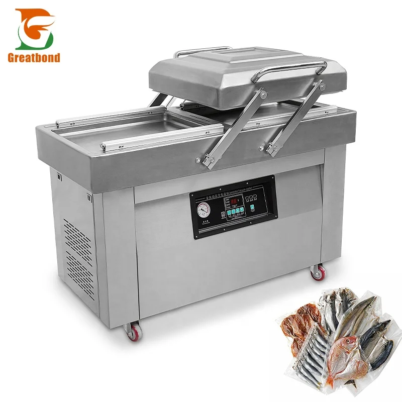 DZ-400 500 Factory Wholesale Sealer Commercial Vegetable Meat Sausage Fish Double Chamber Vacuum Packaging Machine For Food