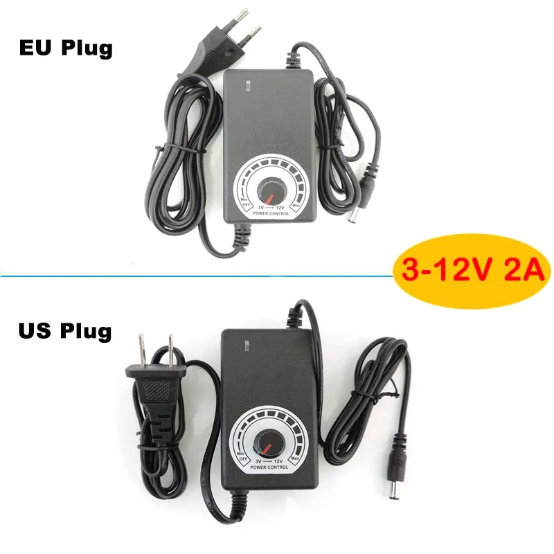 Power Supply Adapter Adjustable 3V-12V 2A AC 100V-240V to DC 12V Power Adaptor Universal For CCTV Camera LED Strip Light  R23